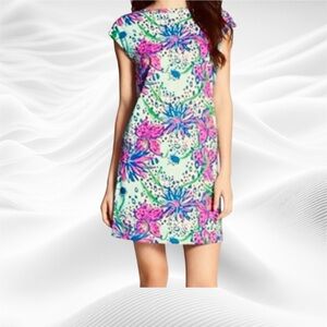 Lilly Pulitzer Robyn Dress Resort White In the garden Medium Leopard‎ EUC